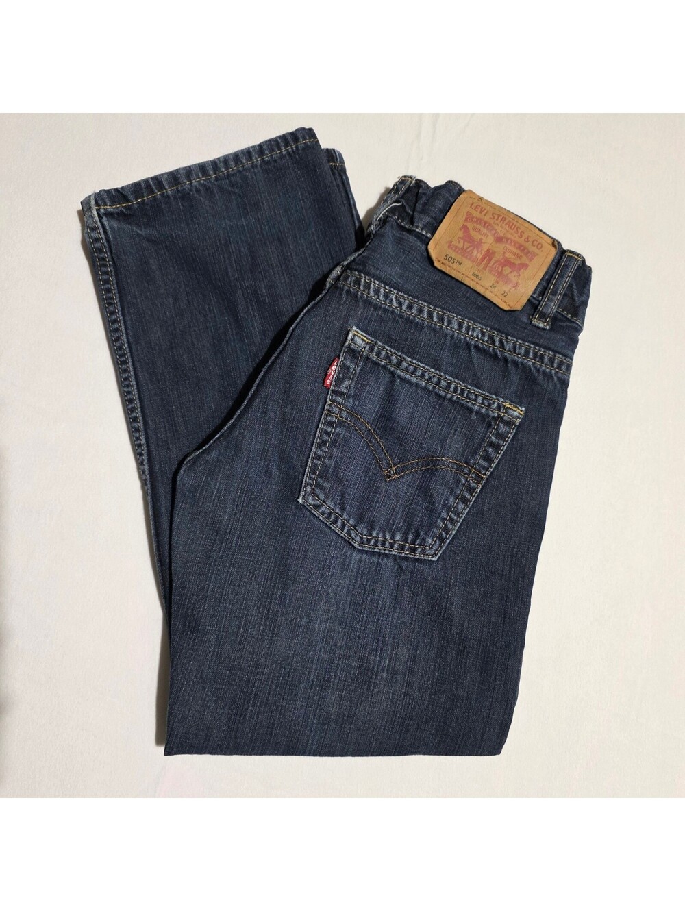 Levi's 505 Regular Fit Jeans Boys' 8 Regular W24 L22 Dark Blue Denim